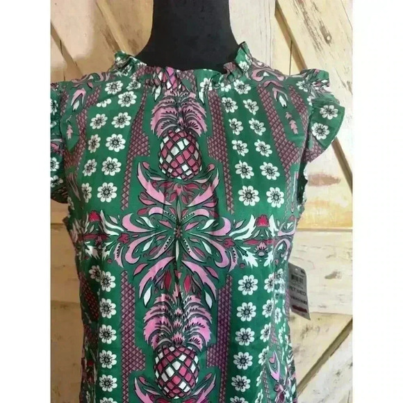 Charter Club Bright Pineapple Tropical Sleeveless Shift‎ Dress Women's Petite S - Picture 2 of 11